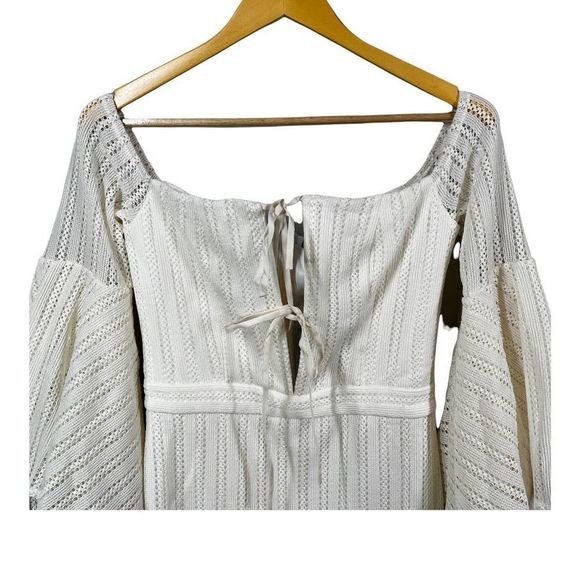 NWT Michael Costello x Revolve‎ Boho White Orchid Off Shoulder White Mini Dress - Picture 5 of 11